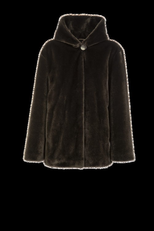 Petite M. Kunstpelzjacke In Dark Taupe