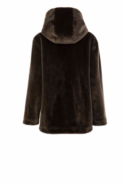 Petite M. Kunstpelzjacke In Dark Taupe