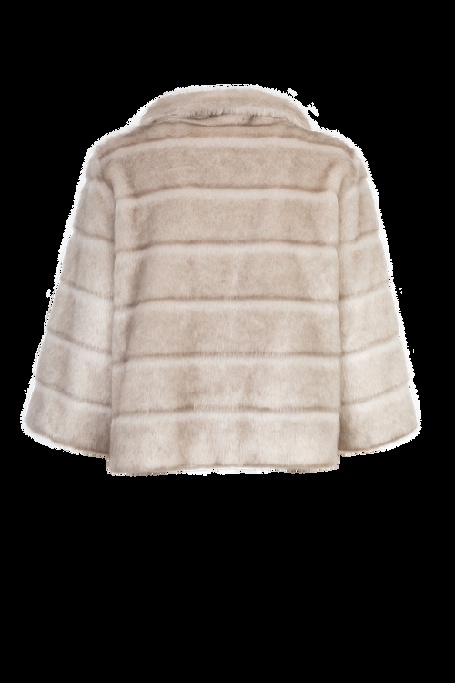 Petite M. Kurze Kunstpelzjacke In Silbergrau