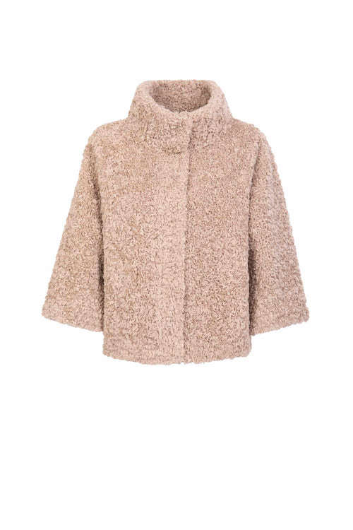 Petite M. Teddyfell Kurze Jacke In Beige