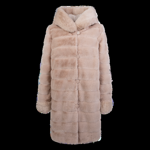 Petite M. Wendemantel Mit Kapuze In Kunstfell Und Microfaser, Farbe Creme