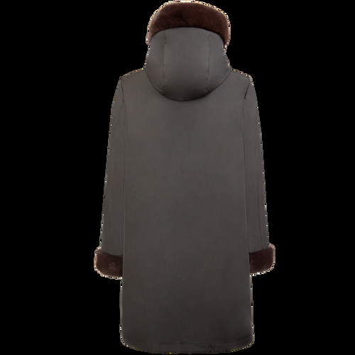 Petite M. Wendemantel Mit Kapuze In Kunstfell Und Microfaser, Braun/Schwarz