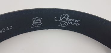 Pezzo D'oro Bayern-Gürtel Büffelleder Schwarz Inkl. Schließe Mit Bayern-Wappen Altsilber