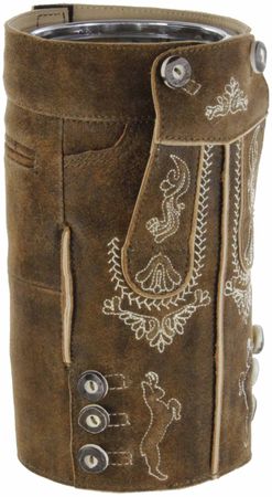 Pezzo D'oro Bergheimer Weinkühler Mit Lederhose, Echte Ledermanschette Bestickt ,Fb Stone