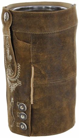 Pezzo D'oro Bergheimer Weinkühler Mit Lederhose, Echte Ledermanschette Bestickt ,Fb Stone