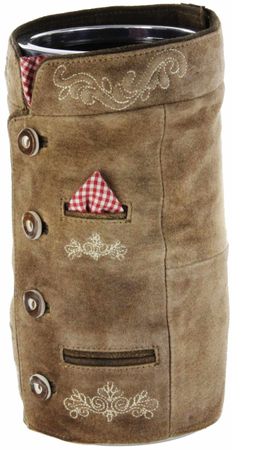Pezzo D'oro Bergheimer Weinkühler Trachtenjanker, Ledermanschette ,Trachtenoptik,echt Leder