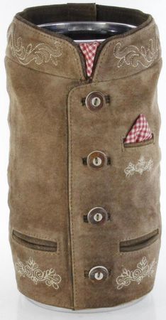 Pezzo D'oro Bergheimer Weinkühler Trachtenjanker, Ledermanschette ,Trachtenoptik,echt Leder