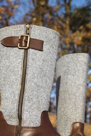 Pezzo D'oro Damen Winterstiefel Leder, Gefüttert, Mit Hohem Filzschaft, Im Sale Minus 20%