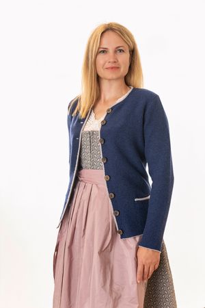 Pezzo D'oro Damenstrickjacke,Merinowolle,Trachtenstrickjacke,marine