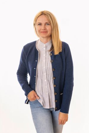 Pezzo D'oro Damenstrickjacke,Merinowolle,Trachtenstrickjacke,marine