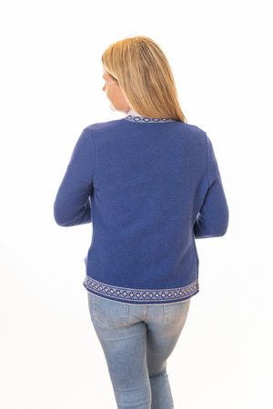 Pezzo D'oro Damentrachtenstrickjacke Blau, Reine Merinowolle,nachhaltig Aus Bayern
