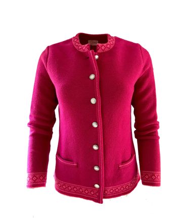 Pezzo D'oro Damentrachtenstrickjacke Pink, Reine Merinowolle,nachhaltig Aus Bayern