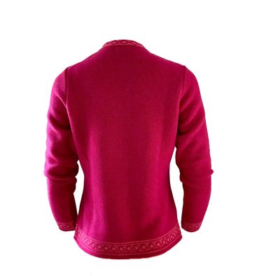 Pezzo D'oro Damentrachtenstrickjacke Pink, Reine Merinowolle,nachhaltig Aus Bayern
