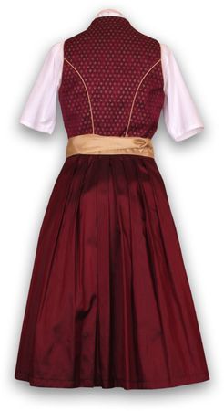 Pezzo D'oro Designer Dirndl,Festtagsdirndl, Mididirndl Bordeaux/gold