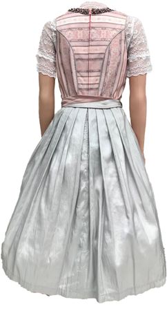 Pezzo D'oro Designer Dirndl Midi Rose/silber Festtagsdirndl,Pezzo D'oro