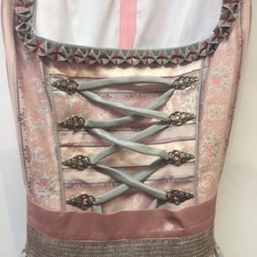 Pezzo D'oro Designer Dirndl Midi Rose/silber Festtagsdirndl,Pezzo D'oro