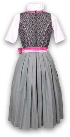 Pezzo D'oro Designer Dirndl, Mididirndl Grün/rose Kirwadirndl 70er Lg