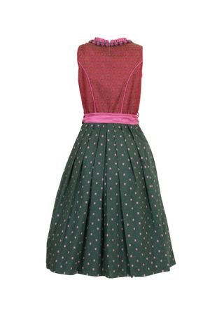 Pezzo D'oro Designerdirndl, Festtagsddirndl, Midilänge, Rot/grün/erika
