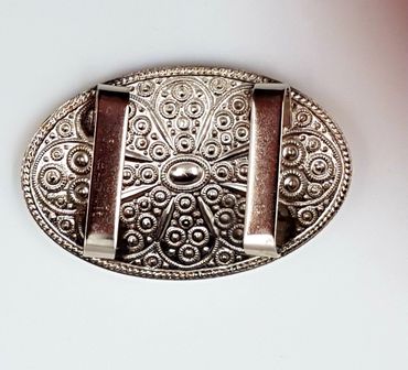 Pezzo D'oro Dirndlschließe, Trachtenspangerl,Schürzenschließe,silber