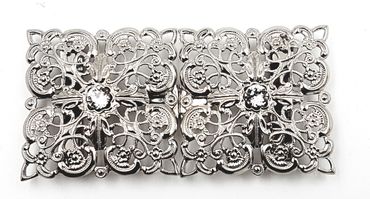 Pezzo D'oro Dirndlspangerl,Schürzenschließe,Swarovskistein,silber 2 Tlg