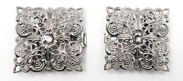 Pezzo D'oro Dirndlspangerl,Schürzenschließe,Swarovskistein,silber 2 Tlg