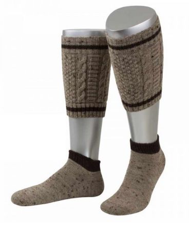 Pezzo D'oro Flachstrick-Loferl incl. Füßling braunmeliert/braun