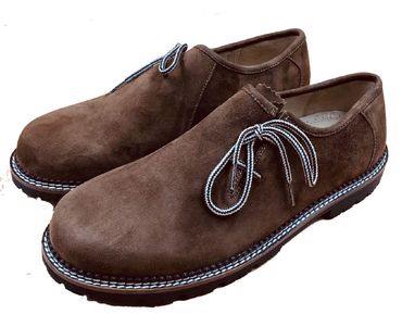 Pezzo D'oro Haferlschuh In Antik Finish Braun,Schnürschuh,echt Leder,