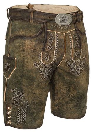 Pezzo D'oro Herren Lederhose von Hammerschmid, braun antik,softes Ziegenleder
