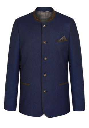 Pezzo D'oro Herren Trachtenjanker blau optimale Passform in Übergrößen,elastisch