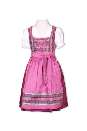 Pezzo D'oro Jugenddirndl Festtagsdirndl, Wiesndirndl, Kirchweihdirndl beere/dunkles pink