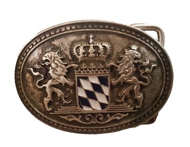 Pezzo D'oro Koppelschnalle Bayern Gürtelschnalle Bayerisches Wappen, Löwe, Schnalle 4 cm