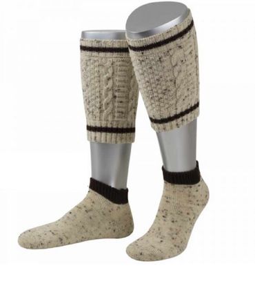 Pezzo D'oro Loferl 2-teilig, Farbe naturmeliert/braun, rustikaler Strick in Handstrickoptik