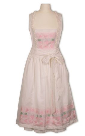 Pezzo D'oro Pezzo D'oro Hochzeitsdirndl Festtagsdirndl Brautdirndl Creme mit rose Akzenten