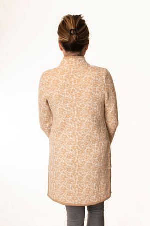 Pezzo D'oro Pezzo D'oro Strickmantel Offwhite/camel, Gehrock, Reine Merinowolle, Strickhülle