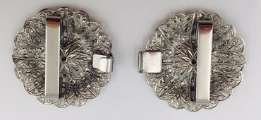 Pezzo D'oro Schürzenschließe,Dirndlschürzenschliße Altsilber 2-tlg
