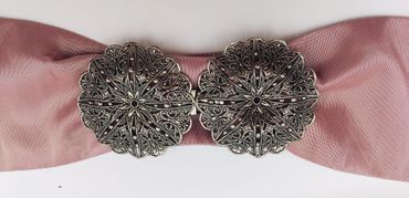 Pezzo D'oro Schürzenschließe,Dirndlschürzenschliße altsilber 2-tlg