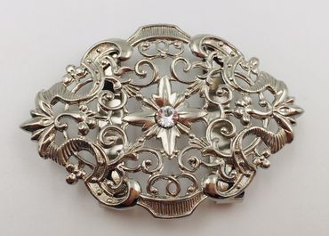 Pezzo D'oro Schürzenschließe Mit Swarovskistein, Dirndlschleife,silber