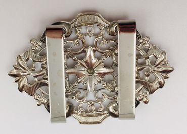 Pezzo D'oro Schürzenschließe Mit Swarovskistein, Dirndlschleife,silber