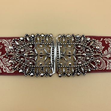 Pezzo D'oro Schürzenschließe, Trachtenschließe Dirndlschließe,altsilber 2-tlg