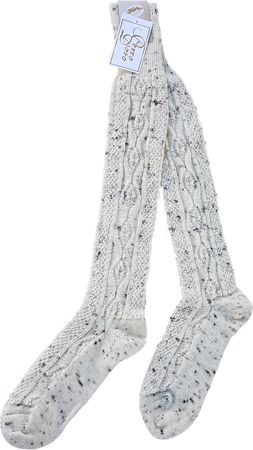 Pezzo D'oro Trachtenkniestrumpf Zur Lederhose, Wanderkniestrumpf Beige Meliert