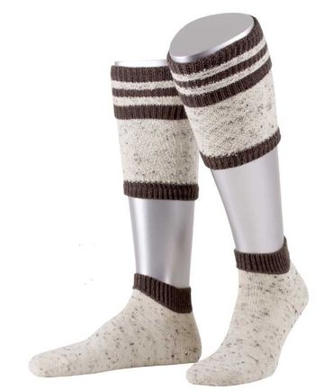 Pezzo D'oro Trachtenstrümpfe Loferl Stulpen Herren Wadenwärmer Wadelstrümpfe Trachtenstutzen Trachtenstrumpf Zur Lederhose 2-teilig TWEED Natur/braun