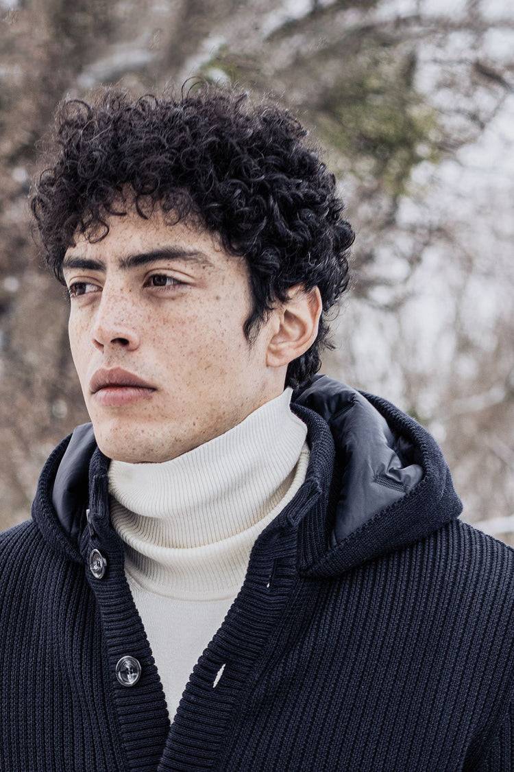 Phil Petter Hybrid-Kapuzenknopfjacke Aus Merinowolle Und Nylon-Stepp