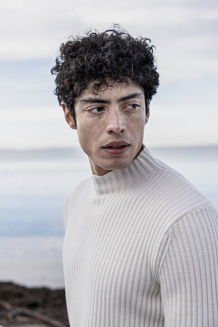 Phil Petter Rundhals-Pullover Aus Merinowolle, Breiter Ripp-Strick