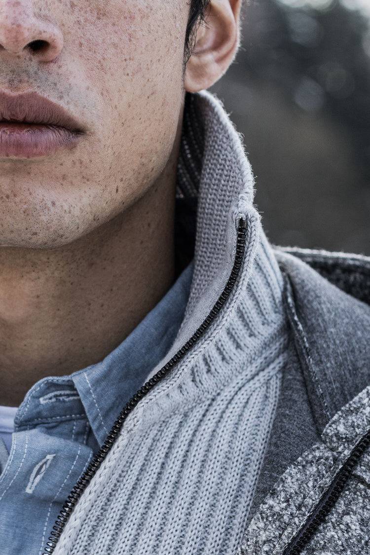 Phil Petter Zippjacke Aus Merinowolle, Breiter Ripp-Strick