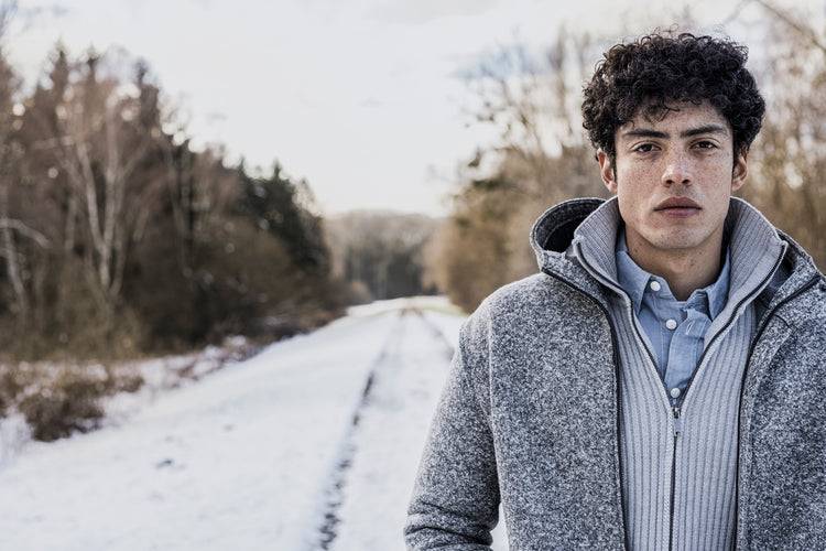 Phil Petter Zippjacke Aus Merinowolle, Breiter Ripp-Strick