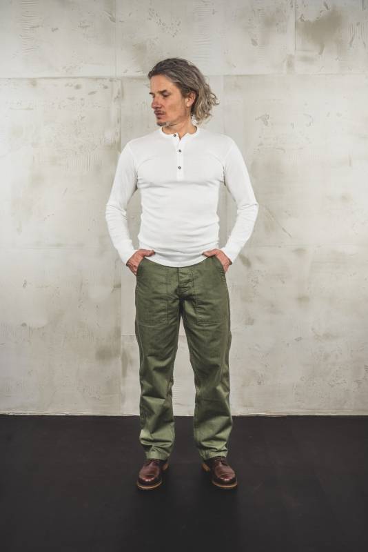 Pike Brothers 1927 Henley Shirt Long Sleeve Iron Grey