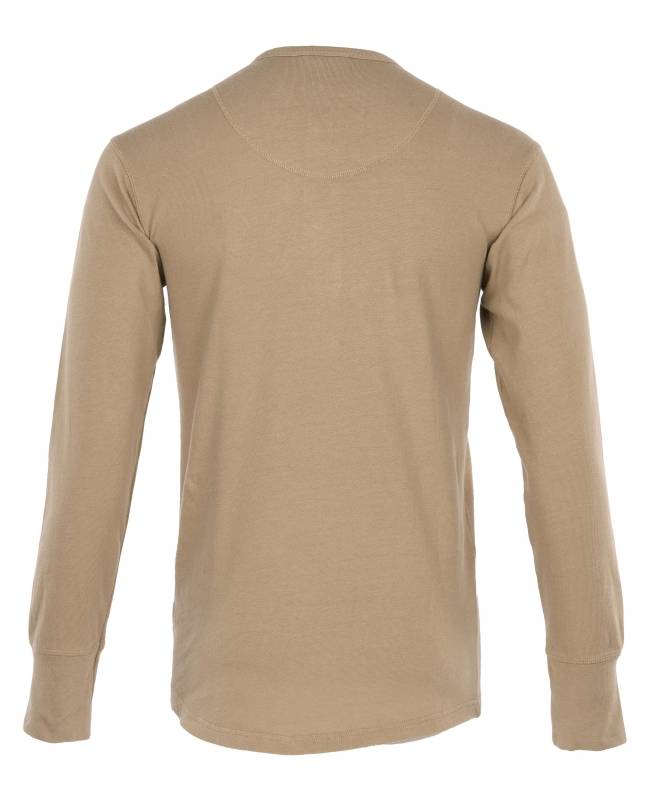 Pike Brothers 1927 Henley Shirt Long Sleeve Mojave Beige