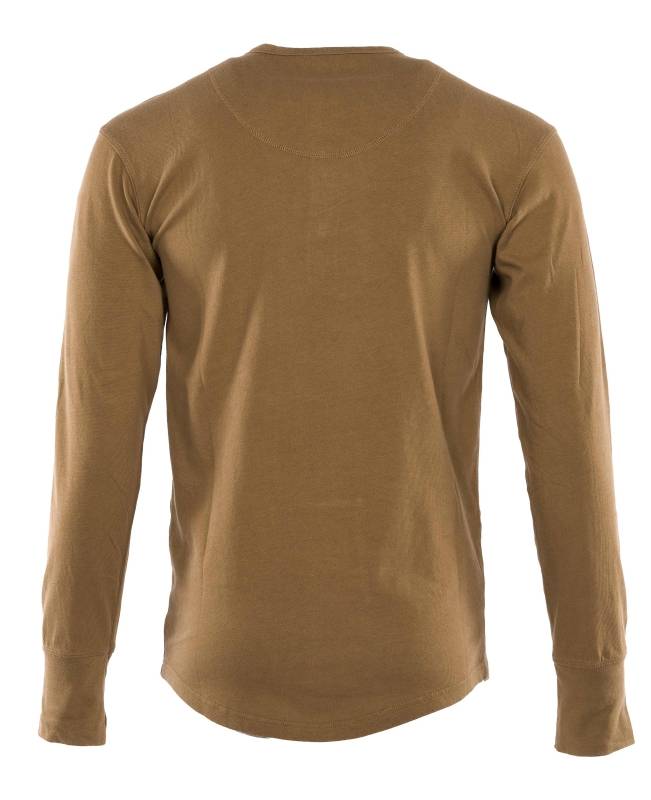 Pike Brothers 1927 Henley Shirt Long Sleeve Mojave Brown