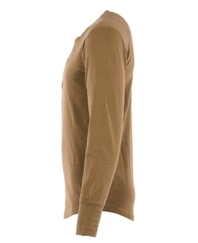 Pike Brothers 1927 Henley Shirt Long Sleeve Mojave Brown