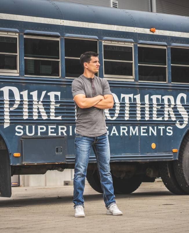 Pike Brothers 1927 Henley Shirt Short Sleeve Ecru Melange